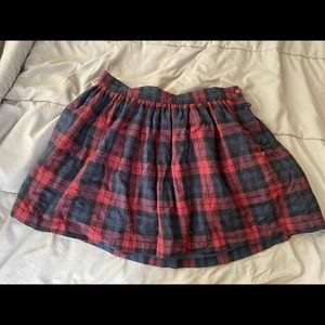 Red and blue tartan mini skirt